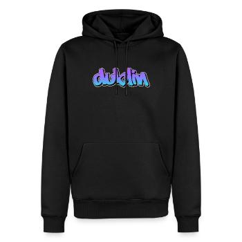 Dublin - Männer Premium Bio Hoodie - Schwarz - Vorne - Nico (187cm)