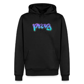 prag - Männer Premium Bio Hoodie - Schwarz - Vorne - Nico (187cm)