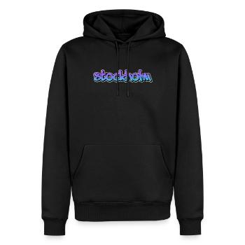 Stockholm - Sweat à capuche Premium bio Homme - noir - Devant - Nico (187cm)