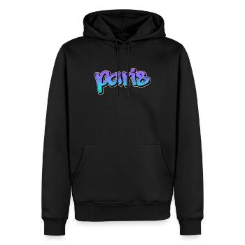 Paris - Men’s Premium Organic Hoodie - black - Front - Nico (187cm)
