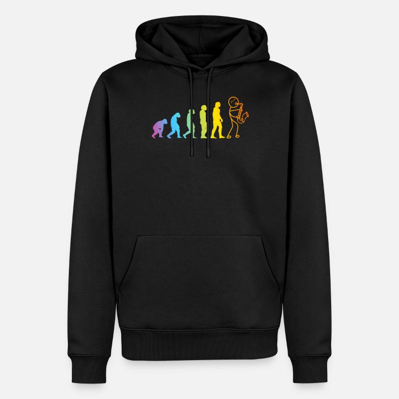 Évolution du saxophoniste Saxophoniste Saxophoniste E - Sweat à capuche Premium bio Homme - noir