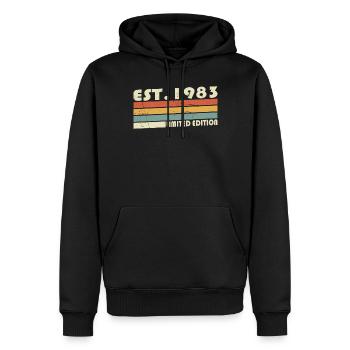 40th birthday Born 1983 Estimated 1983 - Men’s Premium Organic Hoodie - black - Front - Nico (187cm)