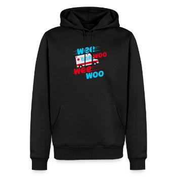 Wee Woo Wee Woo Ambulancier Technicien Paramédical - Sweat à capuche Premium bio Homme - noir - Devant - Nico (187cm)