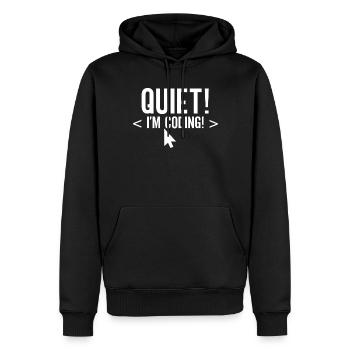 Silently I Program Coding Programming Coder - Men’s Premium Organic Hoodie - black - Front - Nico (187cm)