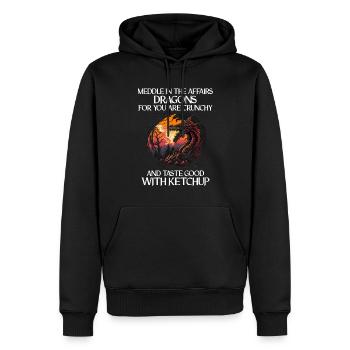 Mythical Creatures Dragon Gift Men Dragon for a - Men’s Premium Organic Hoodie - black - Front - Nico (187cm)