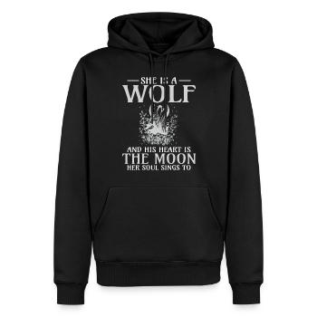 Wolf Geschenke Wolf Lover - Männer Premium Bio Hoodie - Schwarz - Vorne - Nico (187cm)