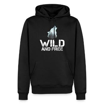 Wolf Geschenke Wolf Liebhaber - Männer Premium Bio Hoodie - Schwarz - Vorne - Nico (187cm)