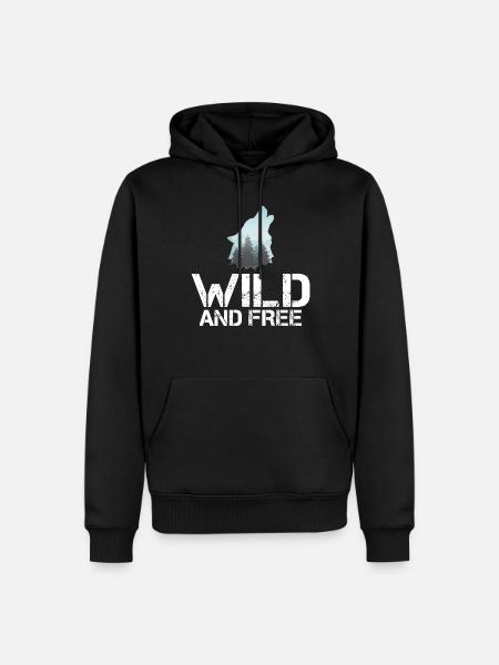 Wolf Geschenke Wolf Liebhaber - Männer Premium Bio Hoodie - Schwarz