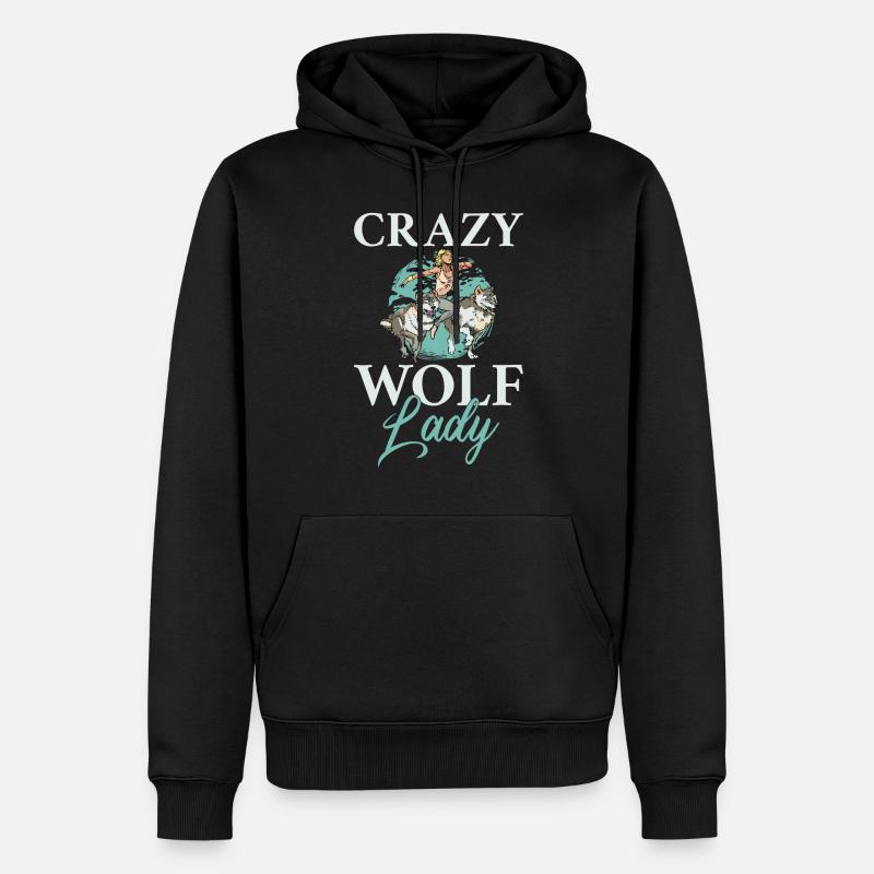 Wolf Geschenke Wolf Liebhaber - Männer Premium Bio Hoodie - Schwarz