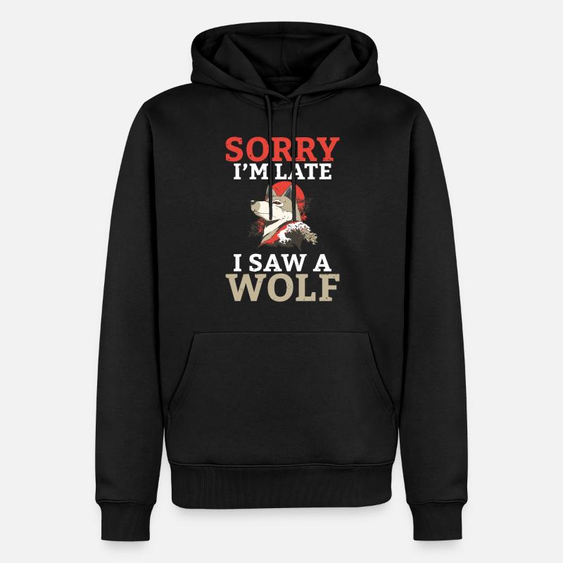 Wolf Geschenke Wolf Liebhaber - Männer Premium Bio Hoodie - Schwarz