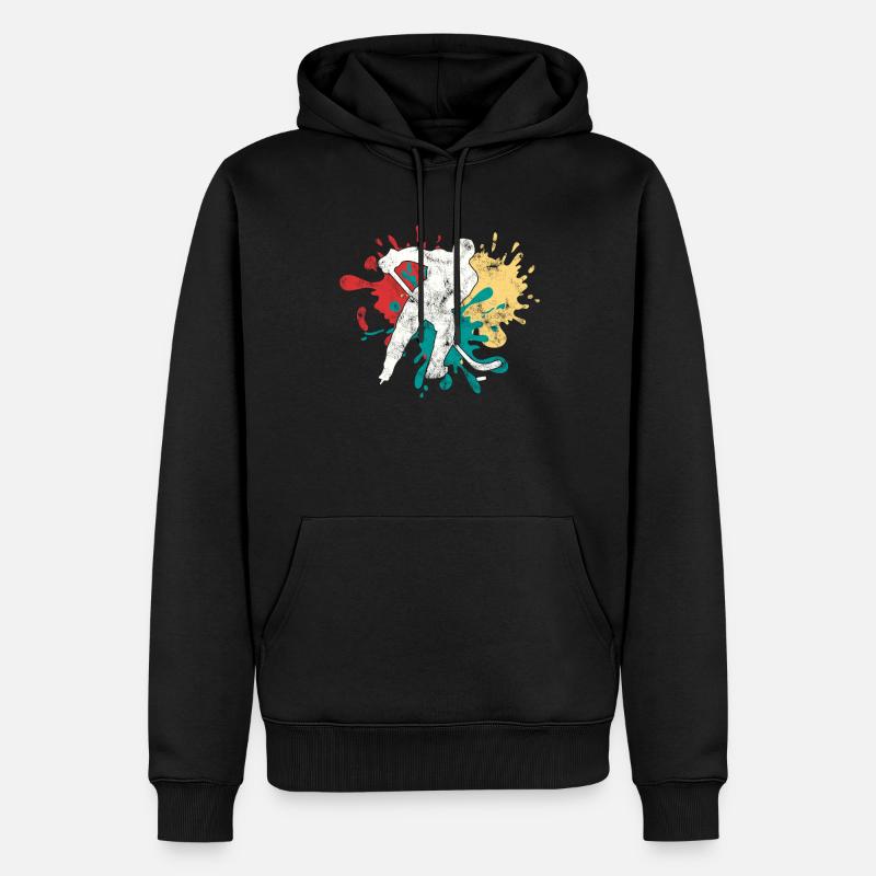 Hockey sur glace - Sweat à capuche Premium bio Homme - noir
