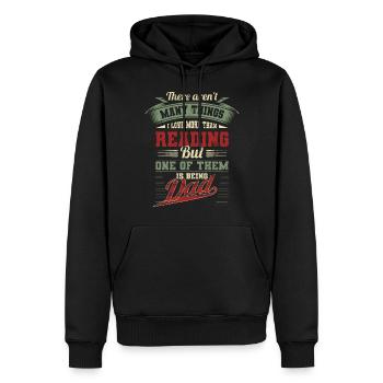 Vatertag Lesen Buch Bücher Vater Papa Geschenk - Männer Premium Bio Hoodie - Schwarz - Vorne - Nico (187cm)