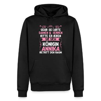 Annika - Männer Premium Bio Hoodie - Schwarz - Vorne - Nico (187cm)