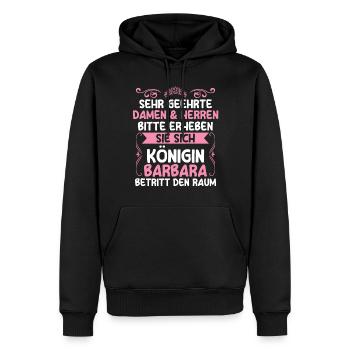 Barbara - Männer Premium Bio Hoodie - Schwarz - Vorne - Nico (187cm)