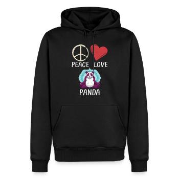 Panda Geschenke Panda Liebhaber - Männer Premium Bio Hoodie - Schwarz - Vorne - Nico (187cm)