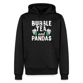 Panda Geschenke Panda Liebhaber - Männer Premium Bio Hoodie - Schwarz - Vorne - Nico (187cm)