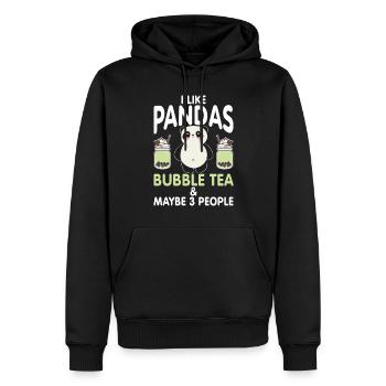 Panda Geschenke Panda Liebhaber - Männer Premium Bio Hoodie - Schwarz - Vorne - Nico (187cm)