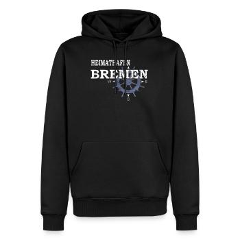 Heimathafen Bremen - Hafenarbeiter - Männer Premium Bio Hoodie - Schwarz - Vorne - Nico (187cm)