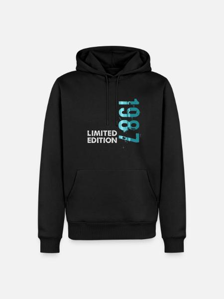 1987 Édition limitée - Sweat à capuche Premium bio Homme - noir