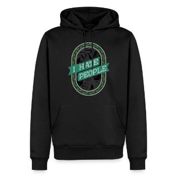 Drôle je déteste les gens Vintage Outdoor - Sweat à capuche Premium bio Homme - noir - Devant - Nico (187cm)