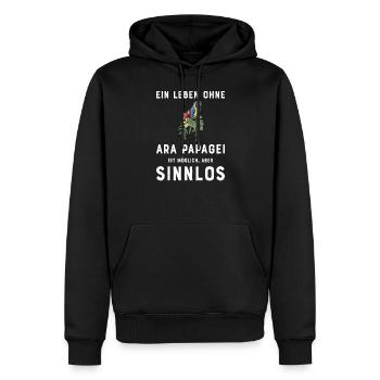 Ara Papagei I Südamerika Exotischer Vogel für - Männer Premium Bio Hoodie - Schwarz - Vorne - Nico (187cm)