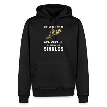 Ara Papagei I Südamerika Exotischer Vogel für - Männer Premium Bio Hoodie - Schwarz - Vorne - Nico (187cm)