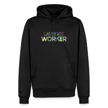 Wash workers - Men’s Premium Organic Hoodie - black - Front - Nico (187cm)