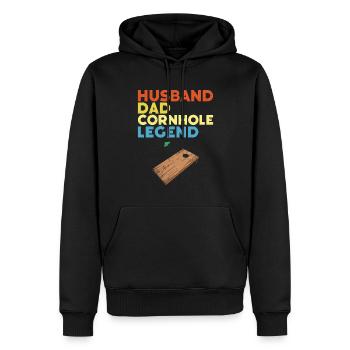 Cornhole - Männer Premium Bio Hoodie - Schwarz - Vorne - Nico (187cm)
