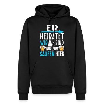 JGA T-Shirt Männer Poltern Junggesellenabschied - Männer Premium Bio Hoodie - Schwarz - Vorne - Nico (187cm)