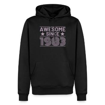 1983 geburtstag retro - Männer Premium Bio Hoodie - Schwarz - Vorne - Nico (187cm)