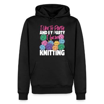Knitting Knitter I Like To Party - Männer Premium Bio Hoodie - Schwarz - Vorne - Nico (187cm)