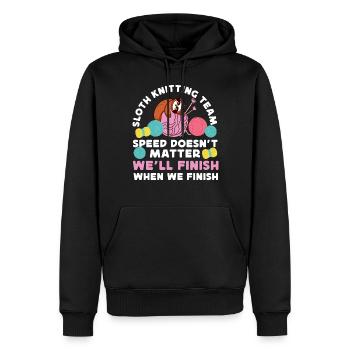 Knitting Knitter Sloth Sloth - Männer Premium Bio Hoodie - Schwarz - Vorne - Nico (187cm)