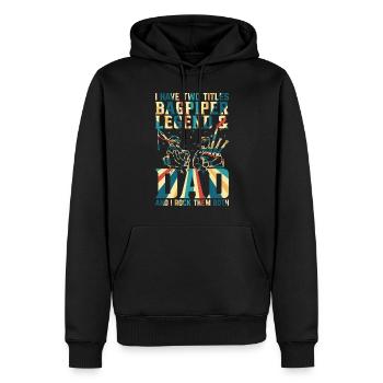 I Have Two Titles Bagpiper Legend & Dad - Bagpipe - Männer Premium Bio Hoodie - Schwarz - Vorne - Nico (187cm)