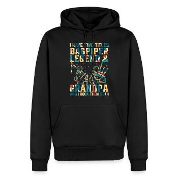 I Have Two Titles Bagpiper Legend & Grandpa Bagpip - Männer Premium Bio Hoodie - Schwarz - Vorne - Nico (187cm)