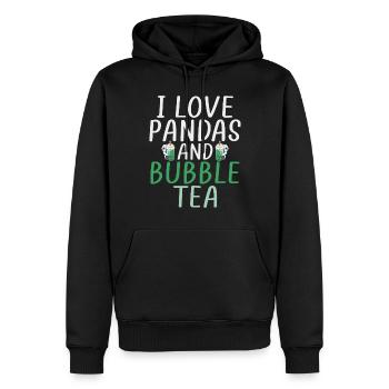 Panda Geschenke Panda Liebhaber - Männer Premium Bio Hoodie - Schwarz - Vorne - Nico (187cm)
