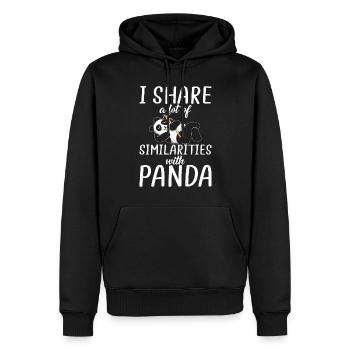 Panda Geschenke Panda Liebhaber - Männer Premium Bio Hoodie - Schwarz - Vorne - Nico (187cm)