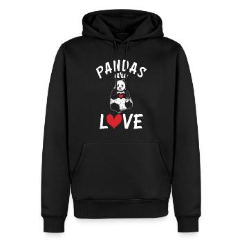 Panda Cadeaux Panda Lover - Sweat à capuche Premium bio Homme - noir - Devant - Nico (187cm)