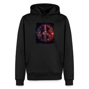 Hippie Festival Liebe Vintage Friedenszeichen - Männer Premium Bio Hoodie - Schwarz - Vorne - Nico (187cm)