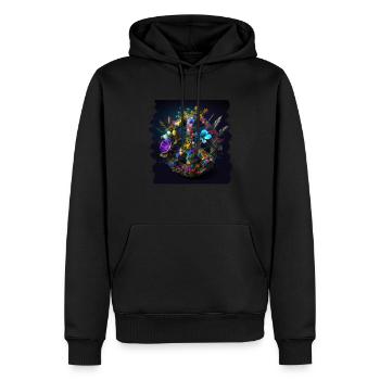 Hippie Festival Liebe Vintage Friedenszeichen - Männer Premium Bio Hoodie - Schwarz - Vorne - Nico (187cm)