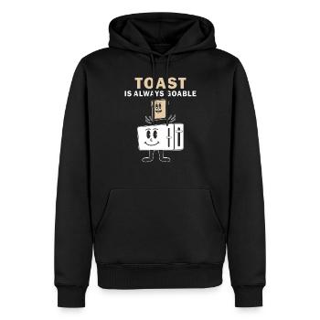 TOASTER TOAST IS ALWAYS GOABLE - Männer Premium Bio Hoodie - Schwarz - Vorne - Nico (187cm)