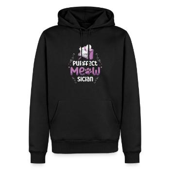 Purffect Musician Pianist Cat Whisperer Kitty - Men’s Premium Organic Hoodie - black - Front - Nico (187cm)