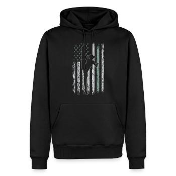 Akrobatik Retro USA Flagge Turnen 4th of July - Männer Premium Bio Hoodie - Schwarz - Vorne - Nico (187cm)