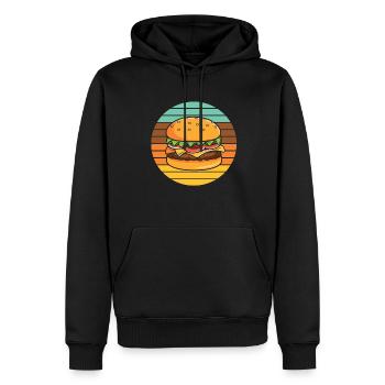Hamburger - Männer Premium Bio Hoodie - Schwarz - Vorne - Nico (187cm)