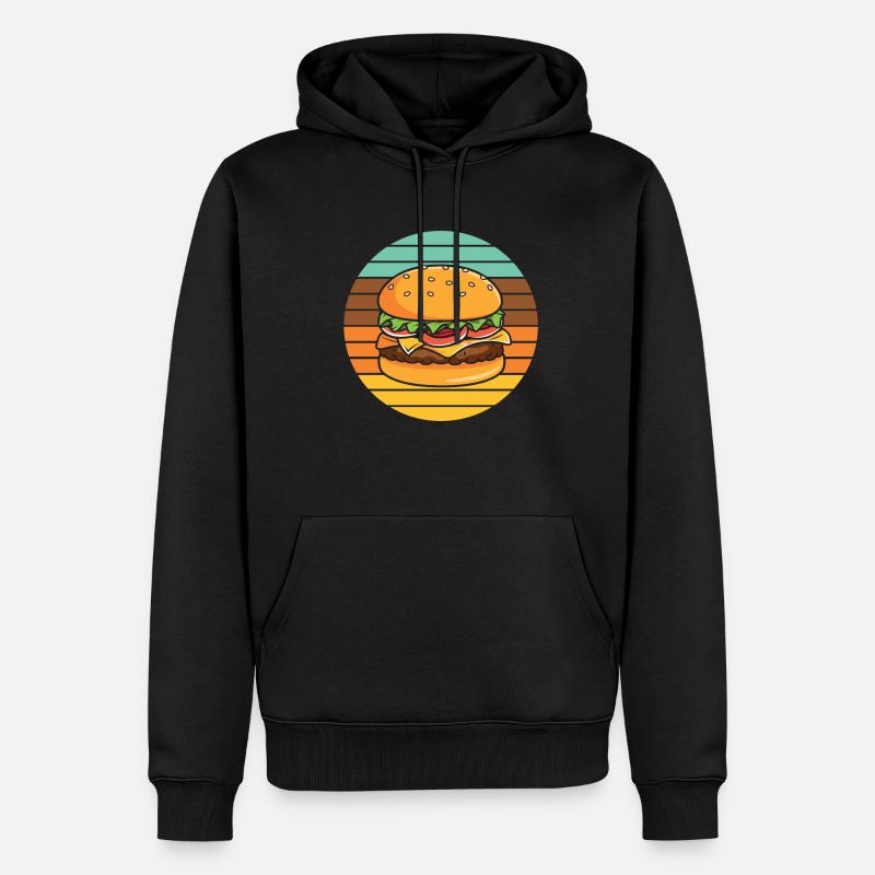 Hamburger - Männer Premium Bio Hoodie - Schwarz