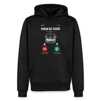 Hamburger - Men’s Premium Organic Hoodie - black - Front - Nico (187cm)