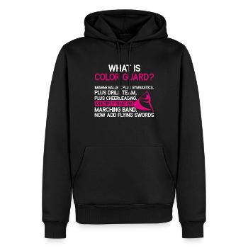 Farbschutz - Männer Premium Bio Hoodie - Schwarz - Vorne - Nico (187cm)