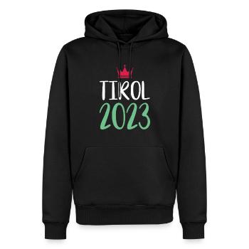 Tyrol 2023 - Sweat à capuche Premium bio Homme - noir - Devant - Nico (187cm)