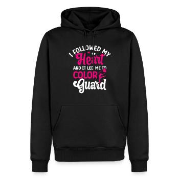 Farbschutz - Männer Premium Bio Hoodie - Schwarz - Vorne - Nico (187cm)