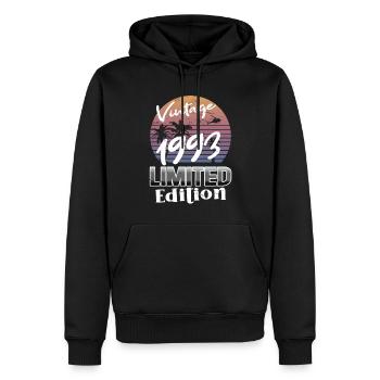 30. Geburtstag Jahrgang 1993 Vintage 1993 - Männer Premium Bio Hoodie - Schwarz - Vorne - Nico (187cm)