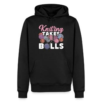 Knitting Knitter Knitting Takes - Männer Premium Bio Hoodie - Schwarz - Vorne - Nico (187cm)